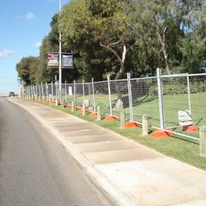 temporary fencing for a park event in Perth.